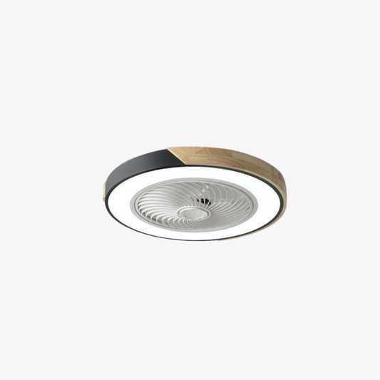 Flush Mount Ceiling Fan with Light and Wood Accents - Scandinavian Style