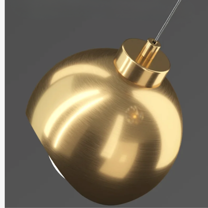 Dual Staggered Pendant Light with Crystal and Metal Orbs - Modern Nordic Art