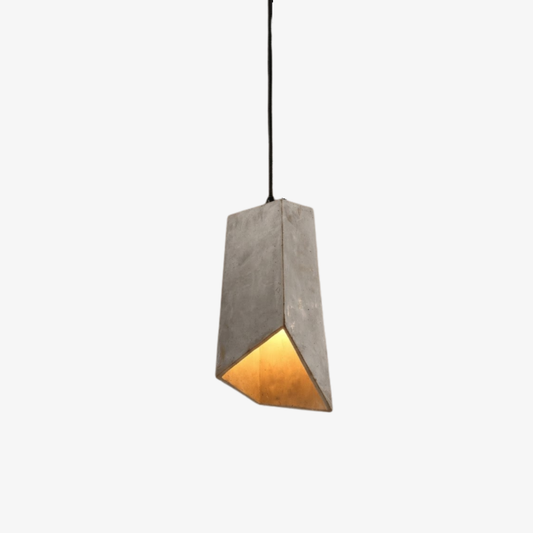 Modern Asymmetric Concrete Pendant Light - Geometric Industrial Hanging Lamp