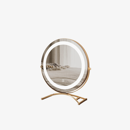 Smart Touch Lighted Makeup Mirror with 360° Rotation - Cordless Vanity Decor