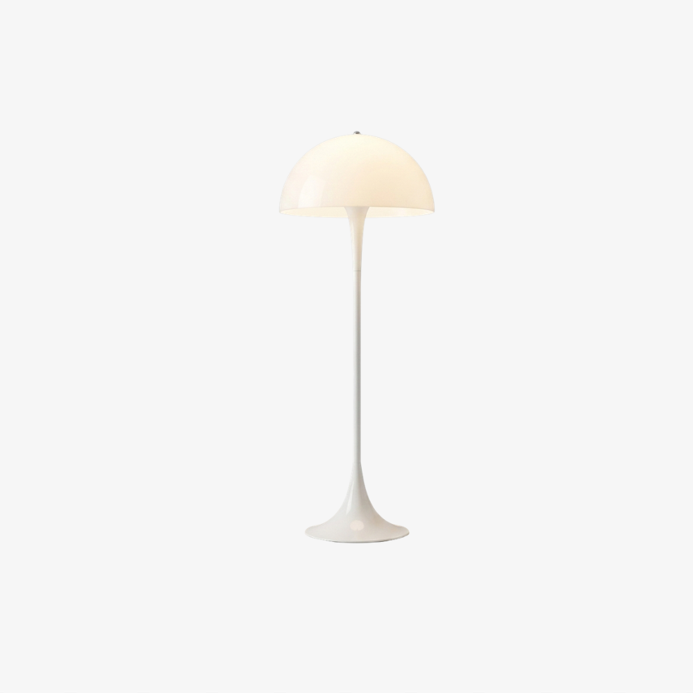 Modern Floor Lamp with Dome Shade and Trumpet Base - Scandinavian Style