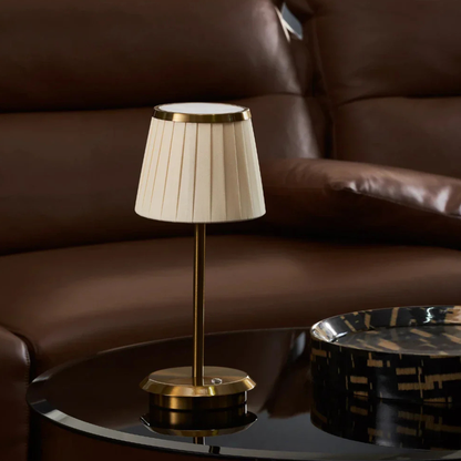 Rechargeable Desk Lamp with Iron Base - Portable Art Deco Style