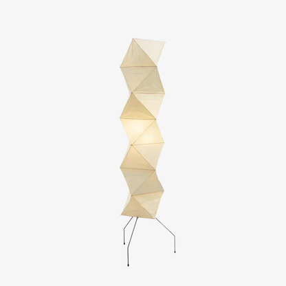 led floor lamp with Origami Rice Paper Shade - Japandi Sculptural Style