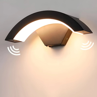 Outdoor Wall Light with Motion Sensor - Arched Modern Design