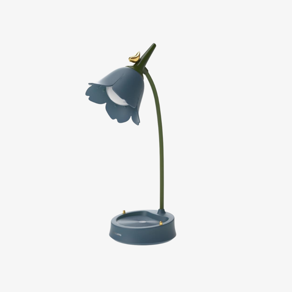 Cordless USB Rechargeable Petal Lamp with Integrated Phone Cradle