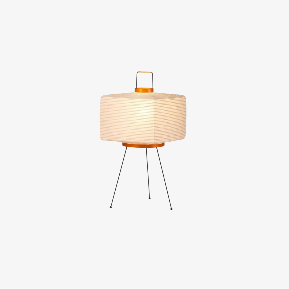 Floor Lamp with Rice Paper Shade and Tripod Legs - Modern Japanese Style