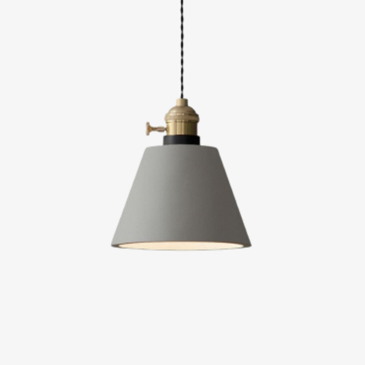 Modern Concrete Geometric Pendant Light - Industrial Cement Silhouette Hanging Lamp