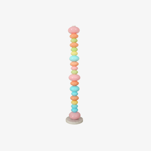Floor Lamp with Stacked Blown Glass Totem Column and Solid Marble Base