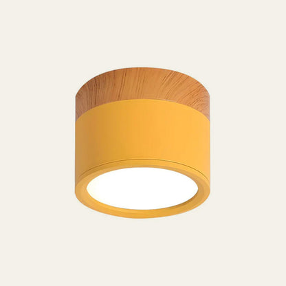 Button Wood Ceiling Light