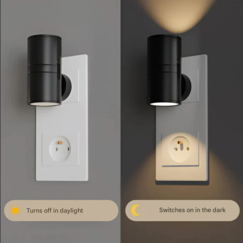Plug In LED Night Light Wall Sconce - Dual Direction Cylinder