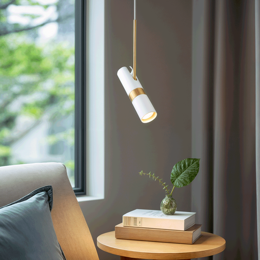Adjustable Directional Hanging Lamp with Metallic Band - Modern Minimalist