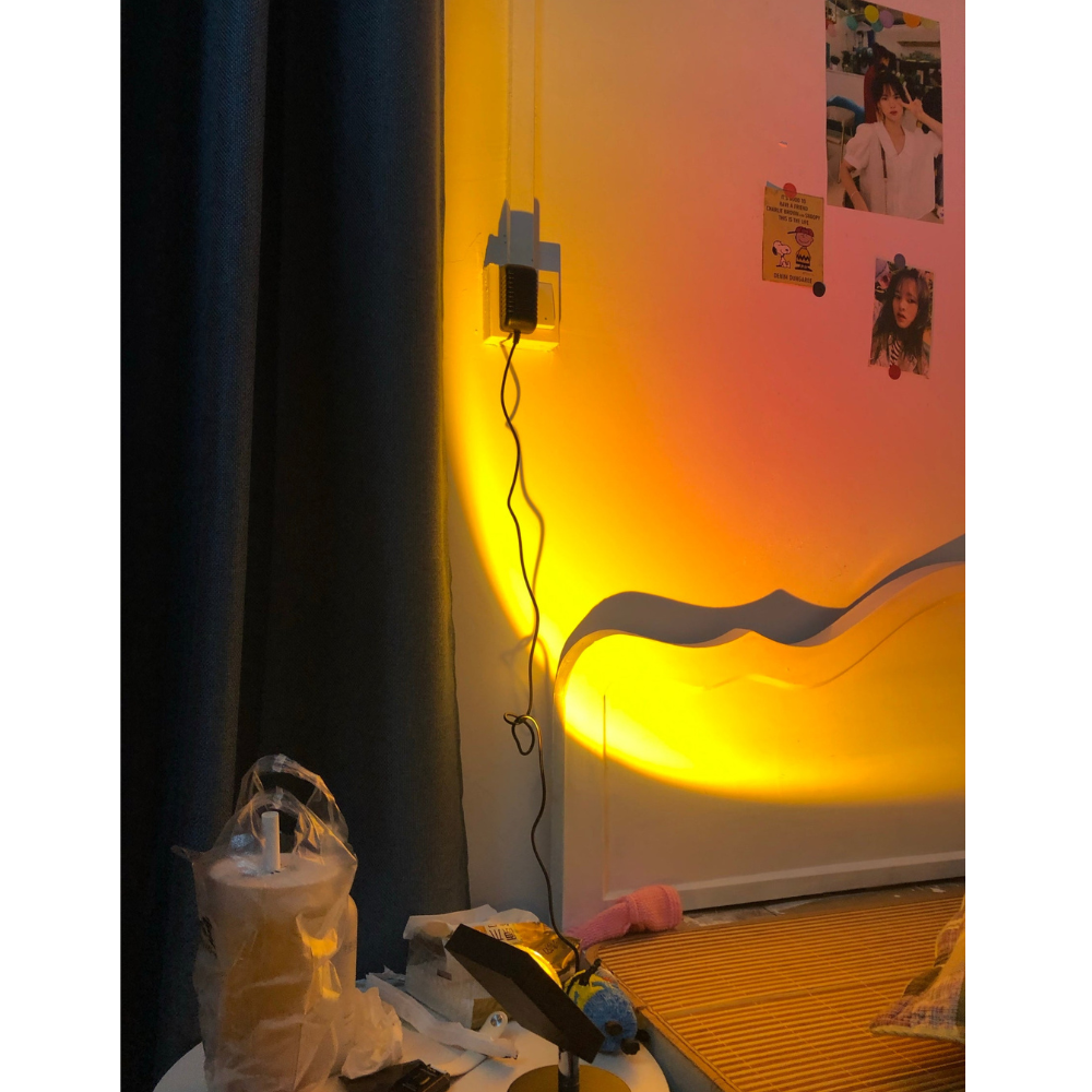Modern Sunset Projector Lamp - Architectural Halo Mood Light for Photography