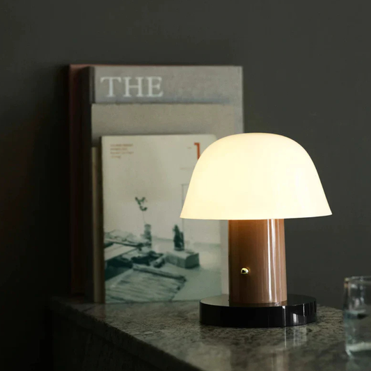 LED Table Lamp with USB Port and Touch Dimmer - Mid Century Danish Style