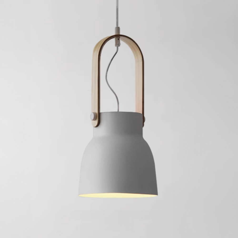 Modern Wood-Toned Handle Pendant Light - Nordic Tapered Pendant Lights
