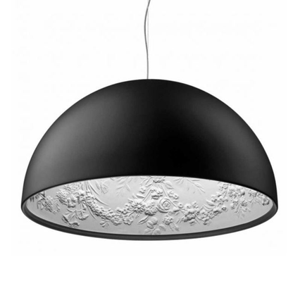 Modern Floral Relief Dome Pendant Light - Sculptural Garden Interior Pendant Lights