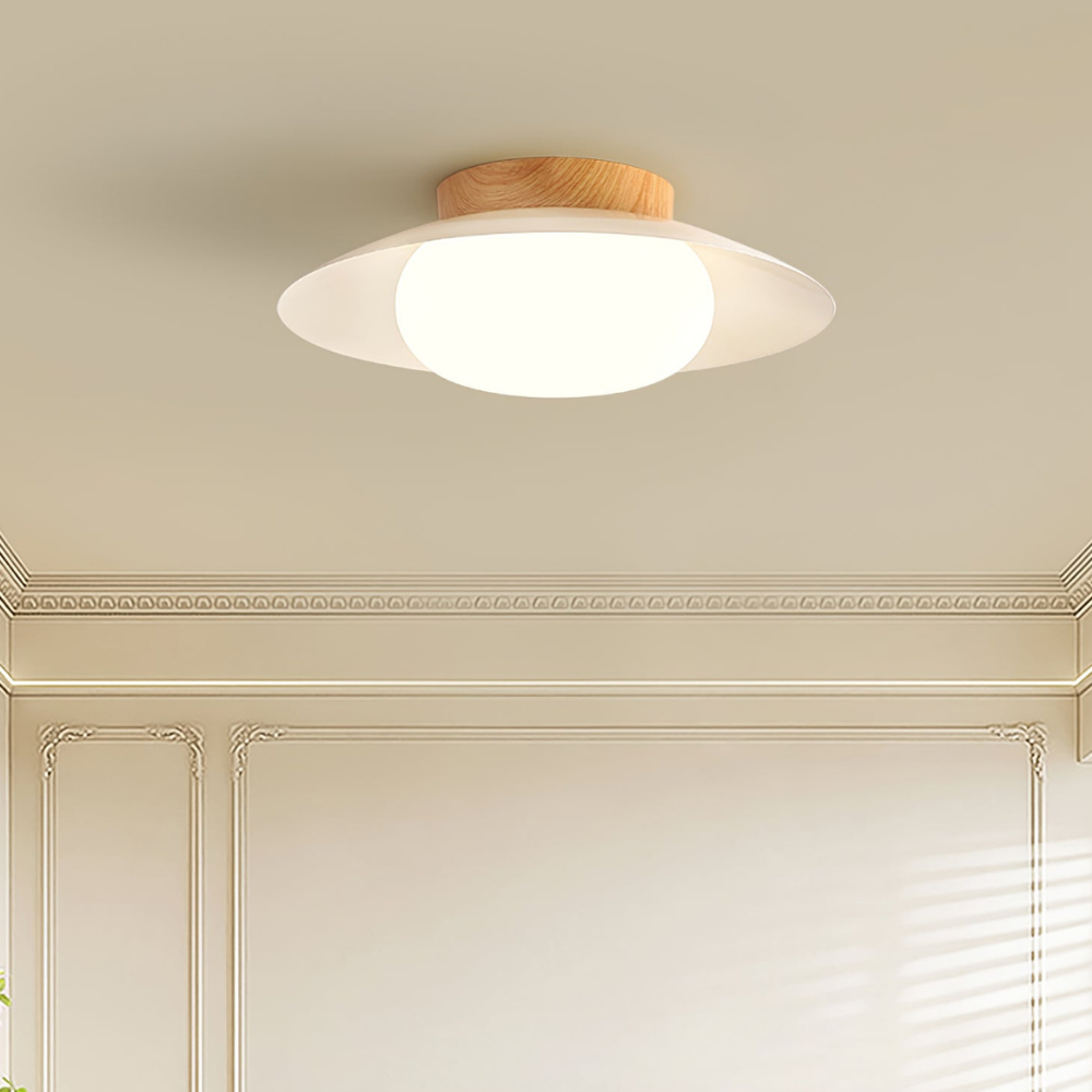 Low-Profile Acrylic Disk Ceiling Lamp - Architectural Cream LED Sconce