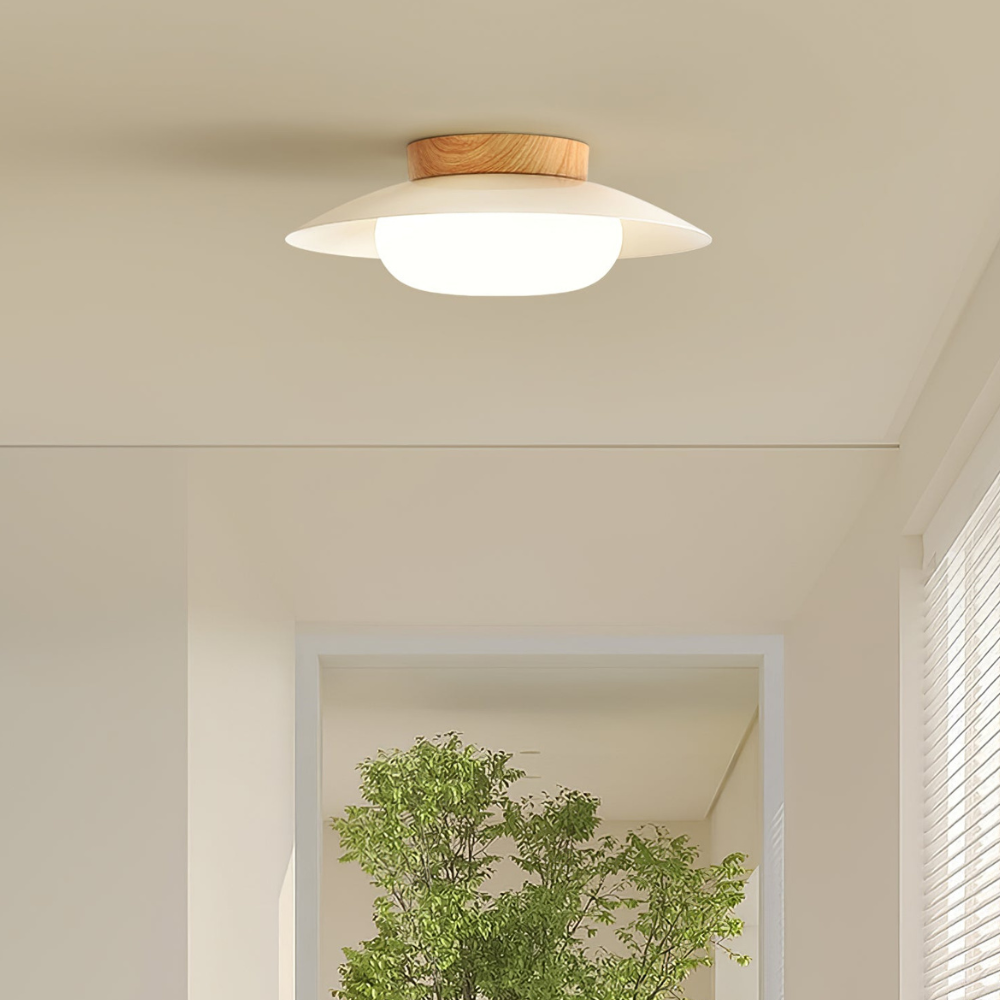Low-Profile Acrylic Disk Ceiling Lamp - Architectural Cream LED Sconce