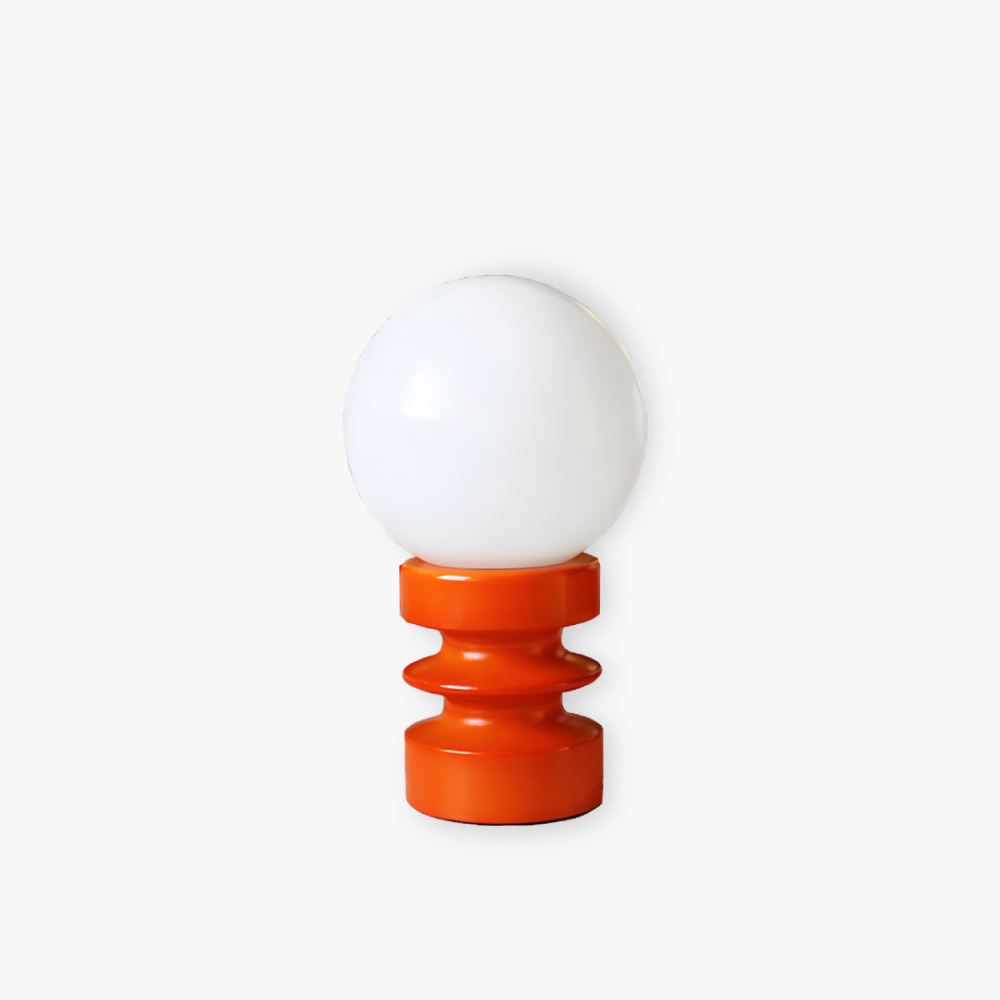 Table Lamp with Frosted Glass Globe Shade - Modern Mid Century Retro