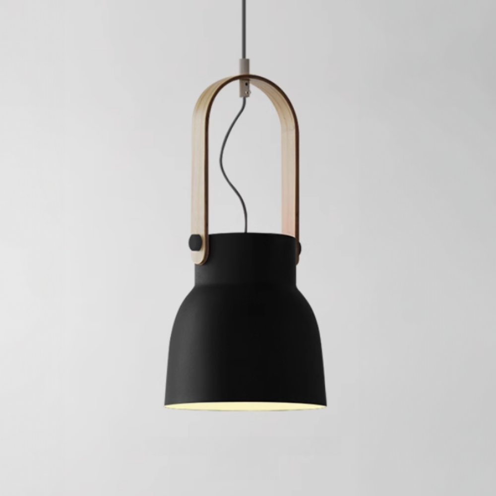 Modern Wood-Toned Handle Pendant Light - Nordic Tapered Pendant Lights