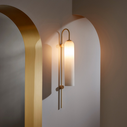 Modern Capsule Glass Wall Sconce - Elongated Gooseneck Pill Light