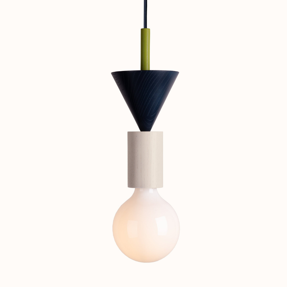 Nordic Geometric Wood Pendant Light - Modern Hand-Turned Orbital Hanging Lamp