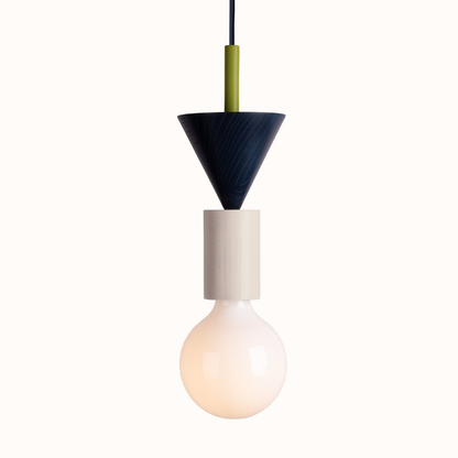 Nordic Geometric Wood Pendant Light - Modern Hand-Turned Orbital Hanging Lamp