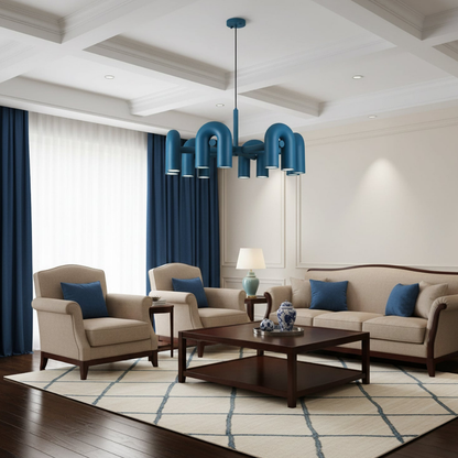 Modern U-Shaped Modular Chandelier - Sculptural Arch Tubular Pendant Light