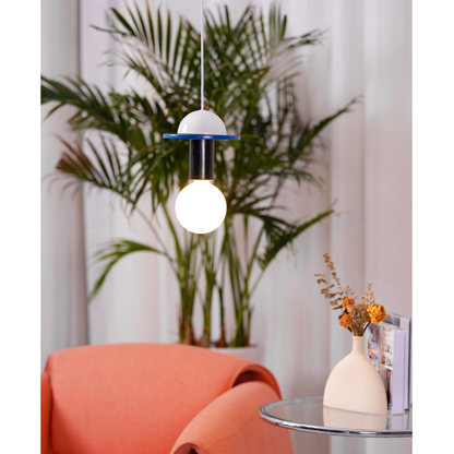 Nordic Geometric Wood Pendant Light - Modern Hand-Turned Orbital Hanging Lamp