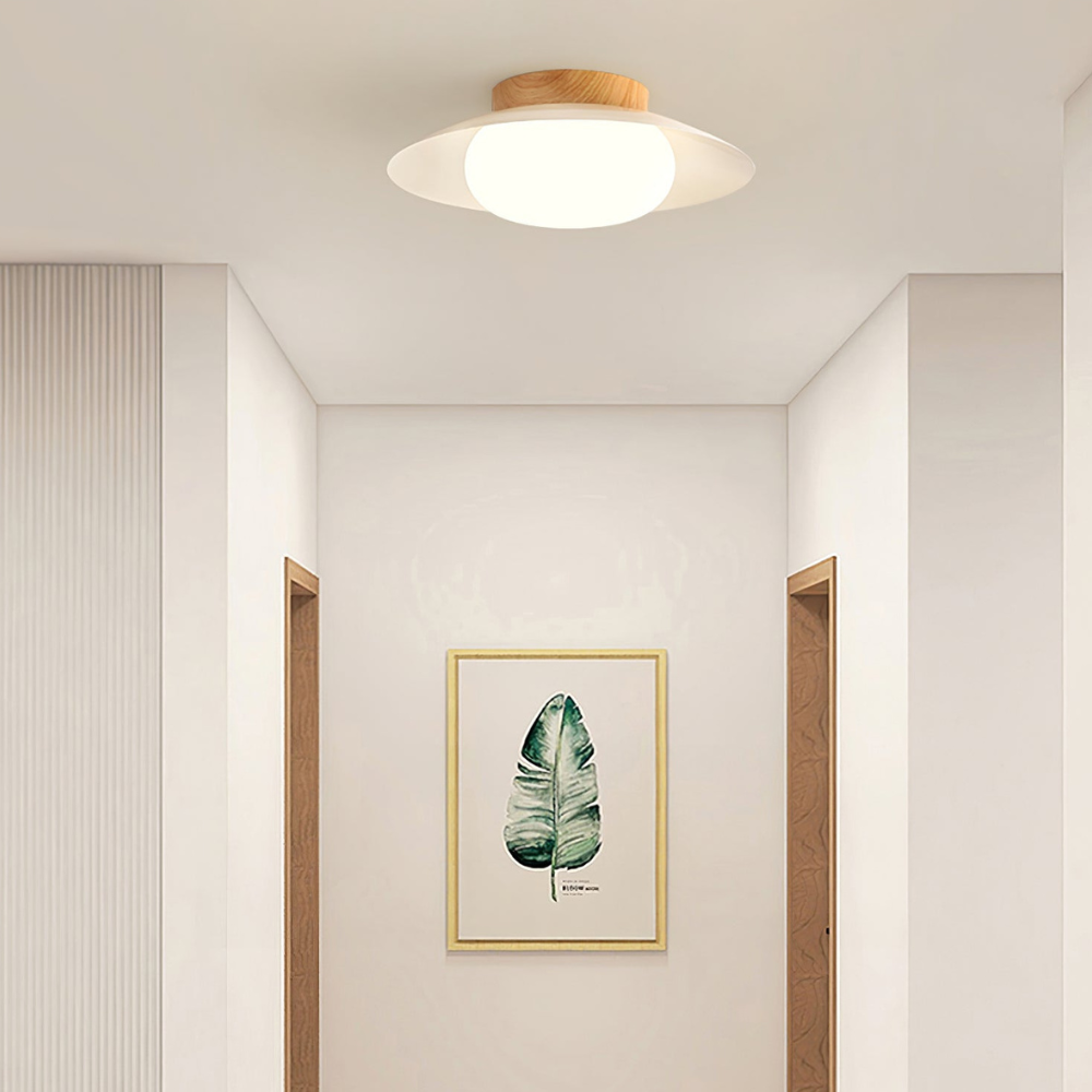 Low-Profile Acrylic Disk Ceiling Lamp - Architectural Cream LED Sconce