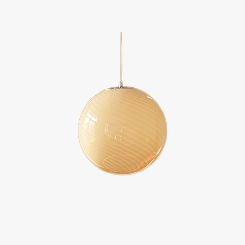 Colored Glass Globe Hanging Lamp with Swirled Pattern Modern Style