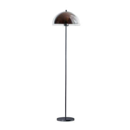 Floor Lamp with Double Layer Acrylic Dome Shade and Chrome Metal Post