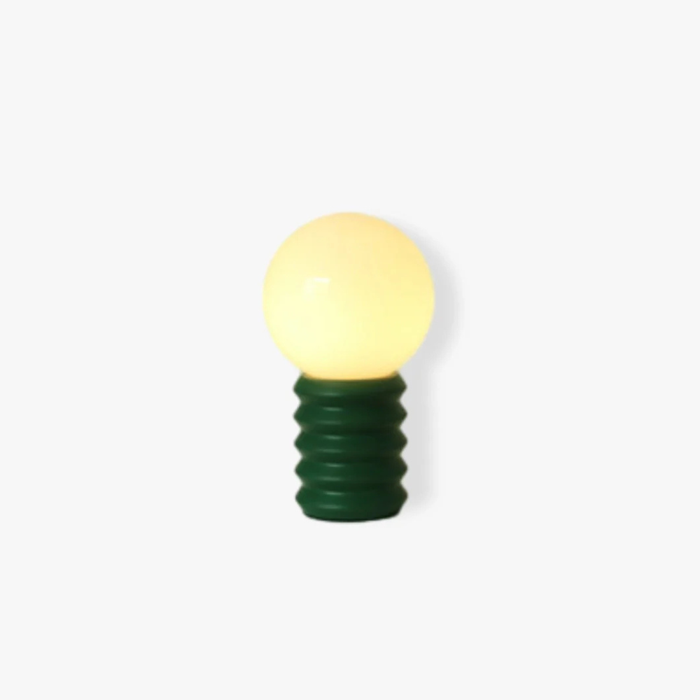 Table Lamp with Frosted Glass Globe Shade - Modern Mid Century Retro