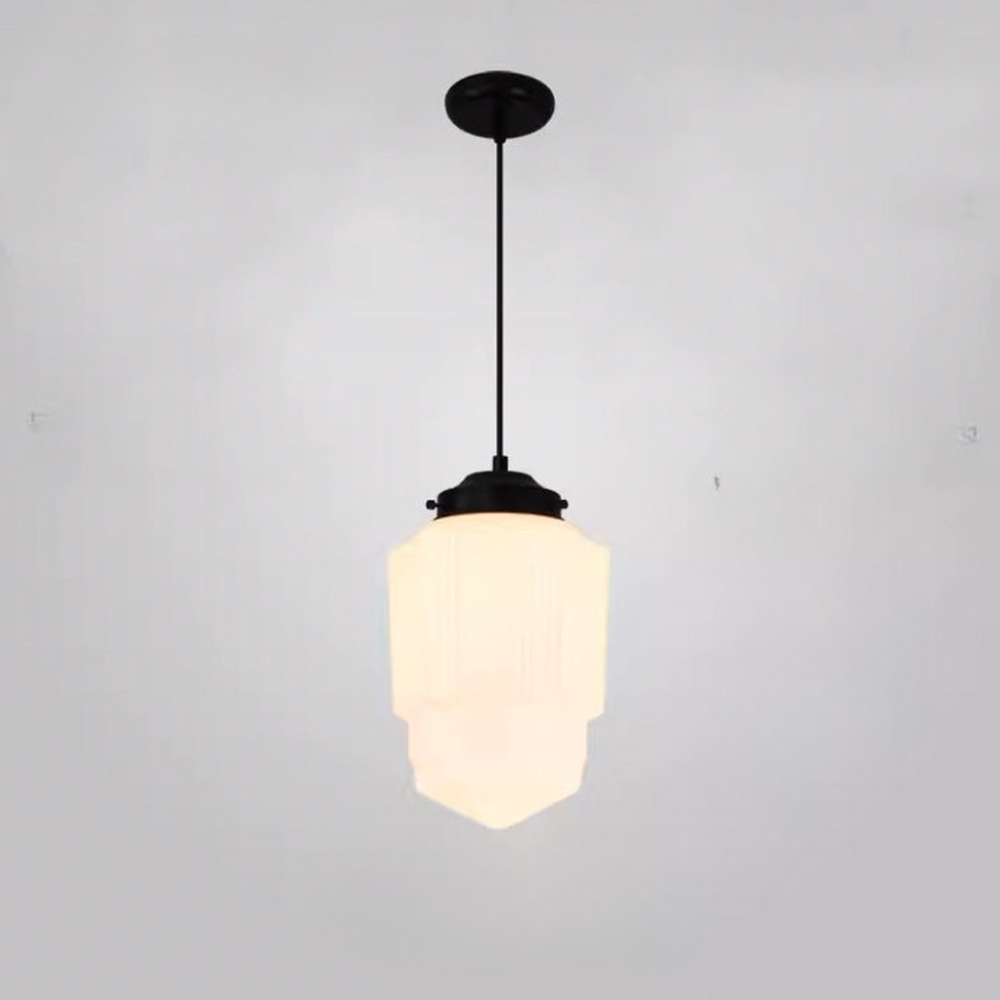 Architectural Frosted Glass Pendant Series — Minimalist Matte White Sconce