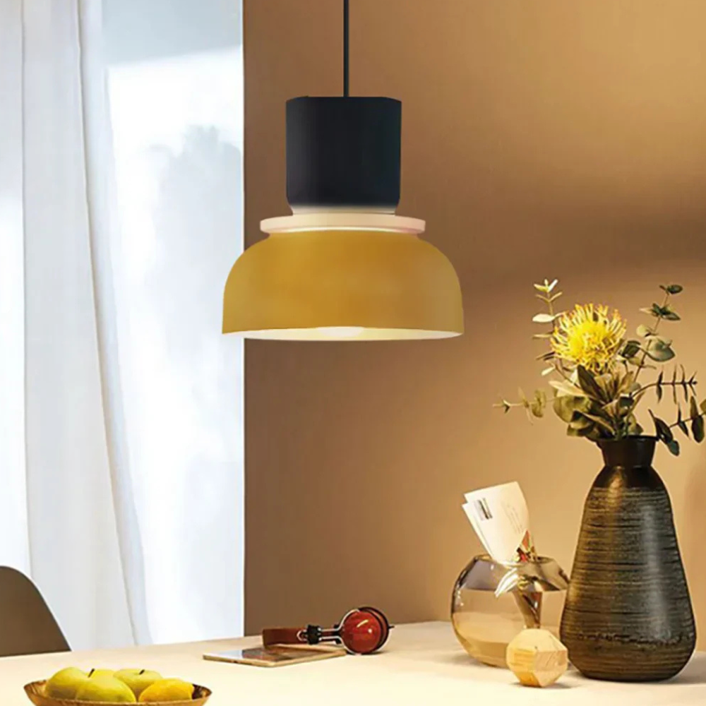 Stacked Bowl Hanging Lamp with Matte Finish - Nordic Geometric Style