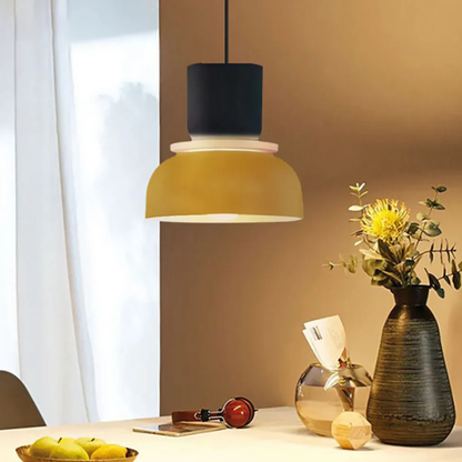 Stacked Bowl Hanging Lamp with Matte Finish - Nordic Geometric Style
