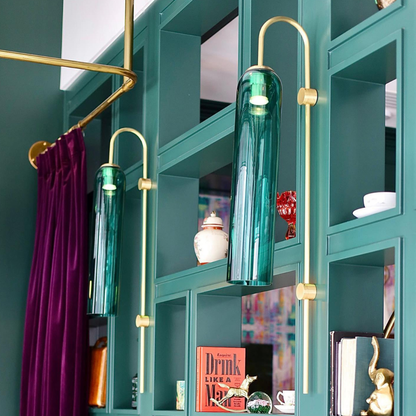 Modern Capsule Glass Wall Sconce - Elongated Gooseneck Pill Light