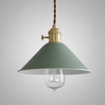 Modern Brass-Neck Cone Pendant Light - Vibrant Matte Industrial Pendant Lights