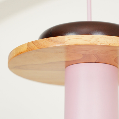 Nordic Geometric Wood Pendant Light - Modern Hand-Turned Orbital Hanging Lamp