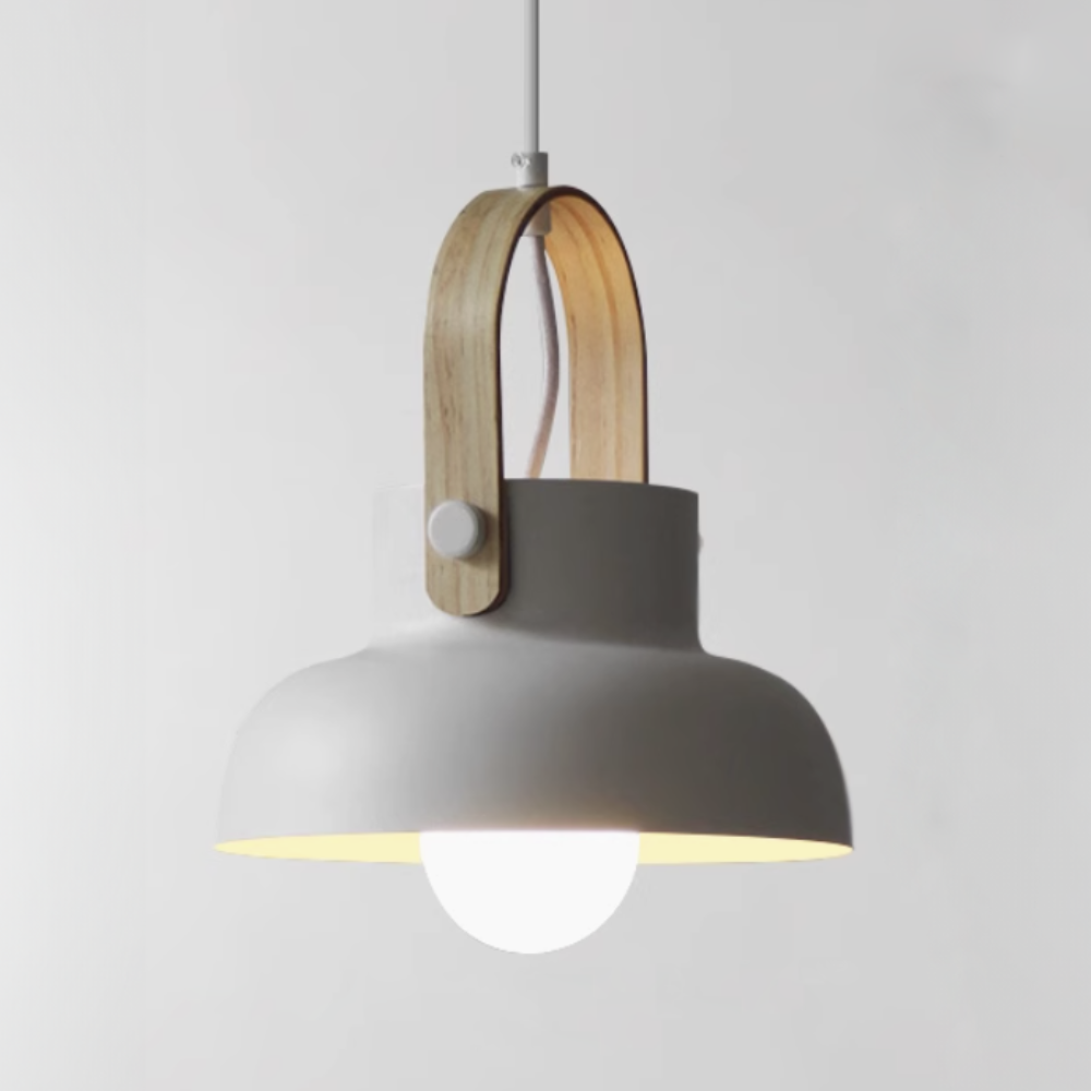Modern Wood-Toned Handle Pendant Light - Nordic Tapered Pendant Lights