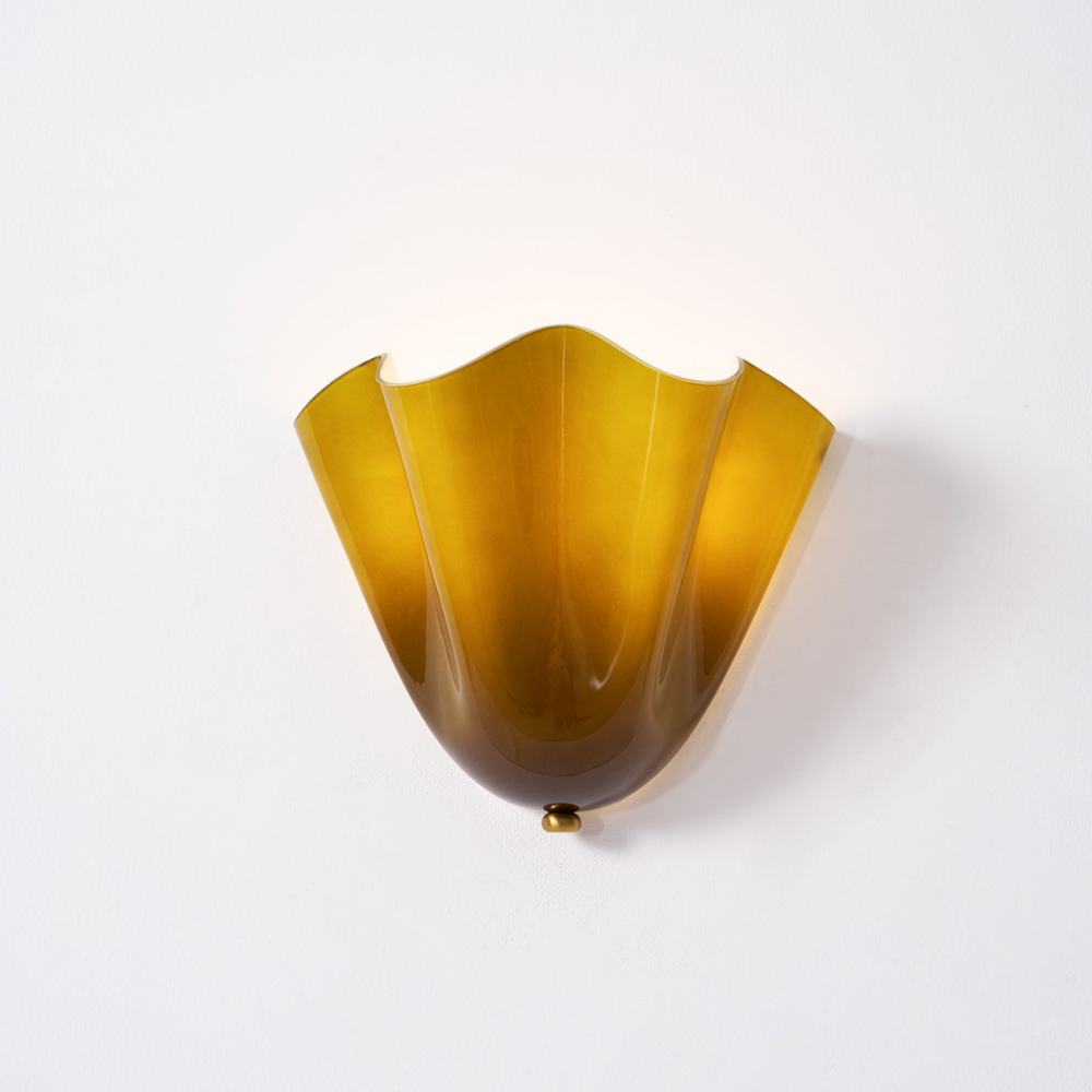 Modern Ruffled Glass Wall Sconce - Organic Blooming Flower Wall Lamp