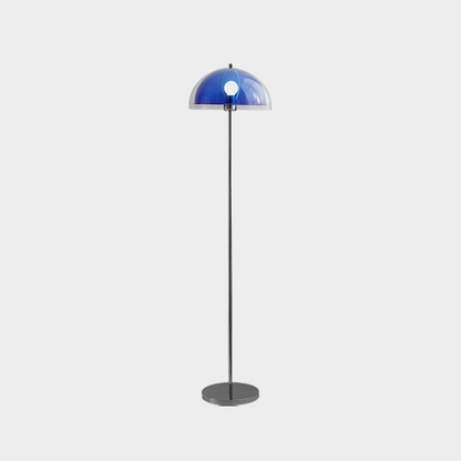 Floor Lamp with Double Layer Acrylic Dome Shade and Chrome Metal Post