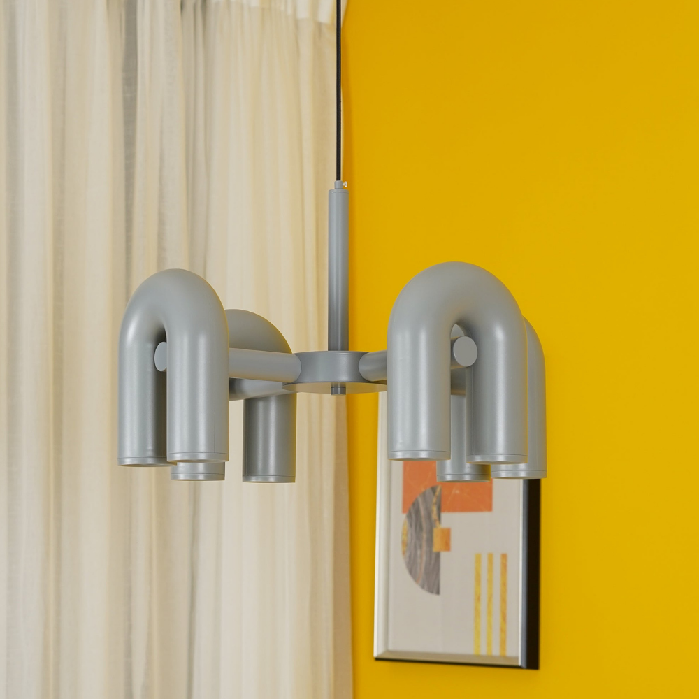 Modern U-Shaped Modular Chandelier - Sculptural Arch Tubular Pendant Light
