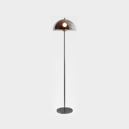 Floor Lamp with Double Layer Acrylic Dome Shade and Chrome Metal Post