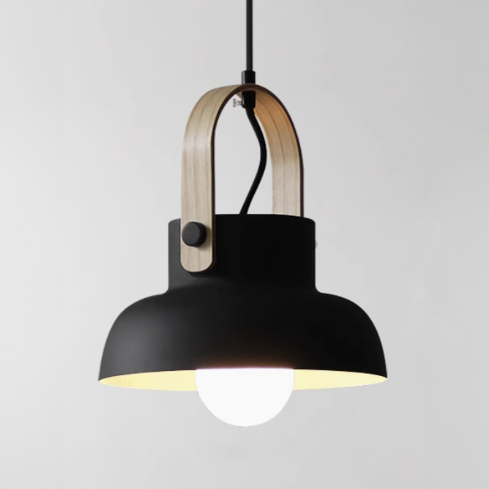 Modern Wood-Toned Handle Pendant Light - Nordic Tapered Pendant Lights