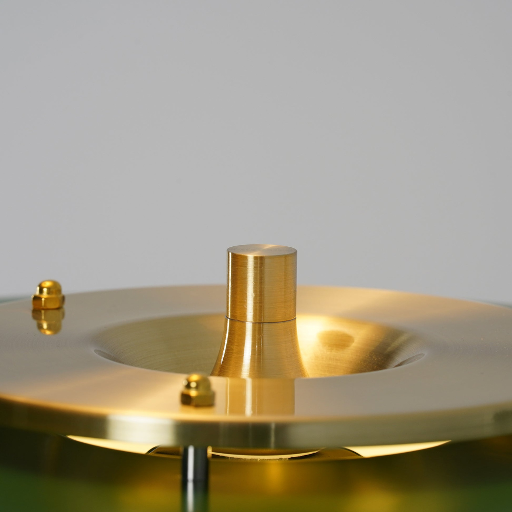 Spun Metal Table Lamp with Pull Chain and Acrylic Diffuser - Industrial