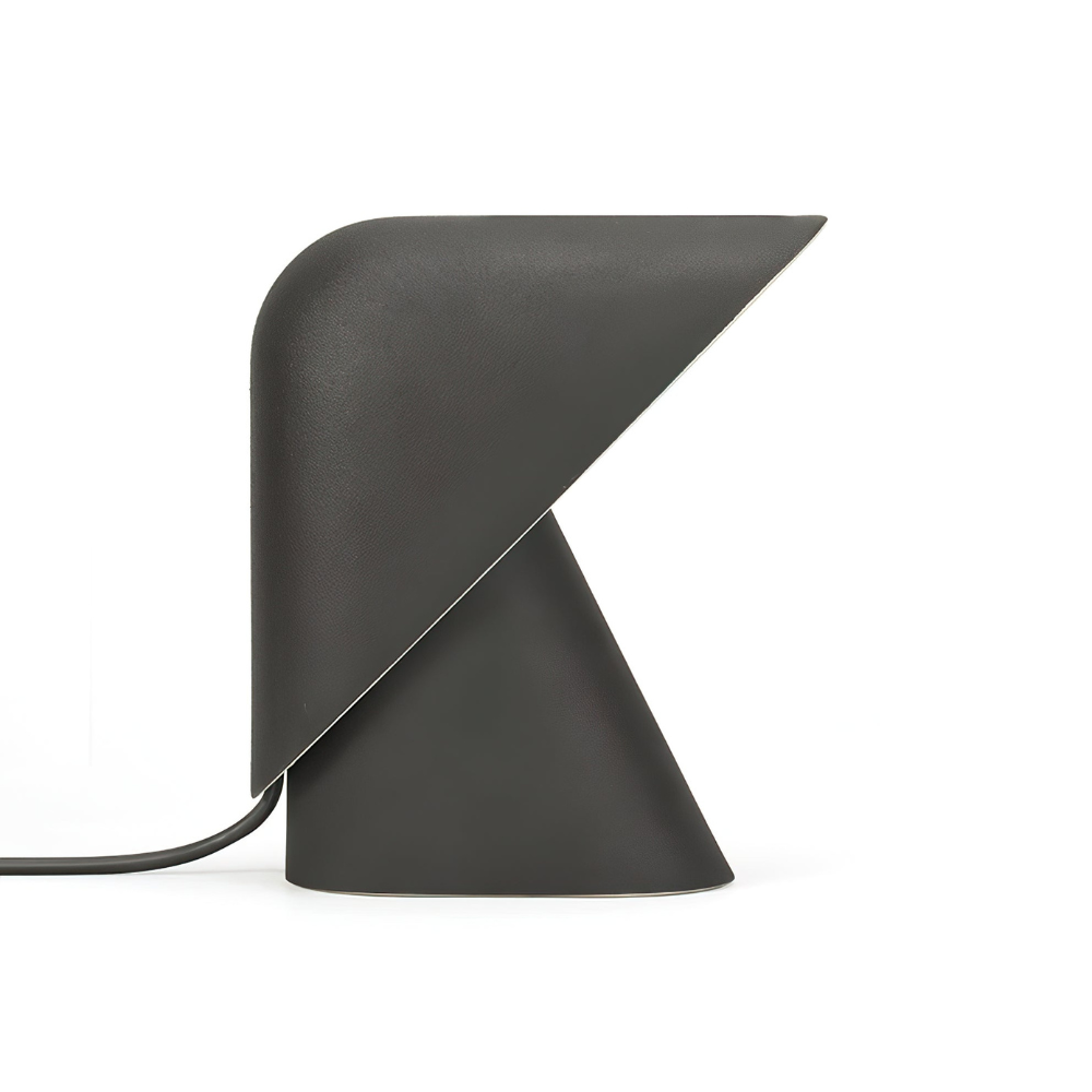 Metal Shield Table Lamp with Matte Resin Base - Nordic Desk Lighting