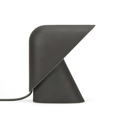 Metal Shield Table Lamp with Matte Resin Base - Nordic Desk Lighting