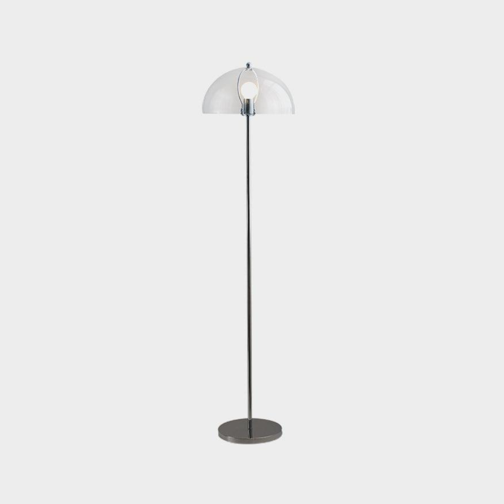Floor Lamp with Double Layer Acrylic Dome Shade and Chrome Metal Post