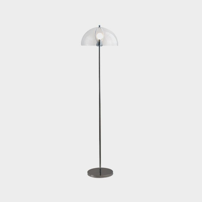 Floor Lamp with Double Layer Acrylic Dome Shade and Chrome Metal Post