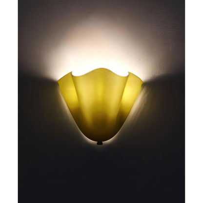 Modern Ruffled Glass Wall Sconce - Organic Blooming Flower Wall Lamp
